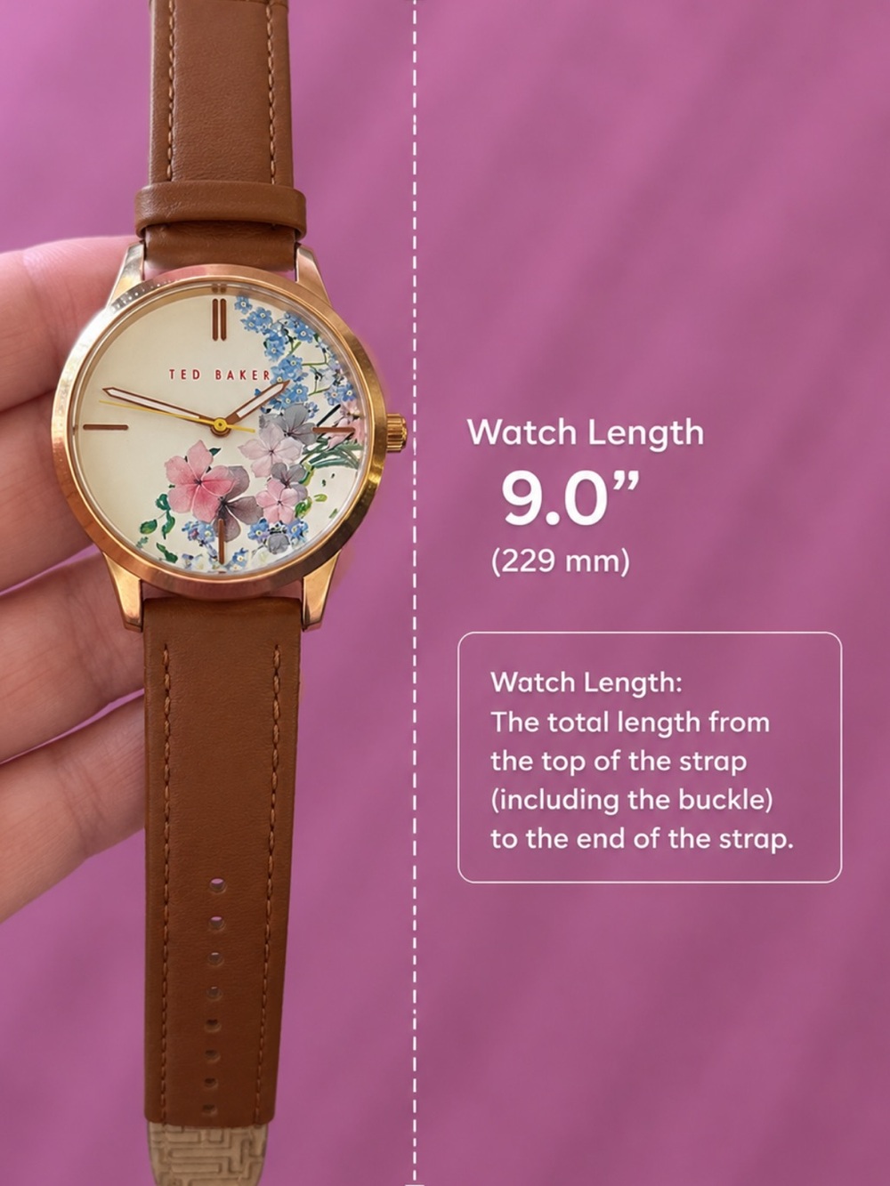 Ted Baker LikeNew Floral Leather Watch w/ new battery - Picture 3 of 4
